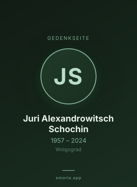 Gedenkportrait von Juri Alexandrowitsch Schochin