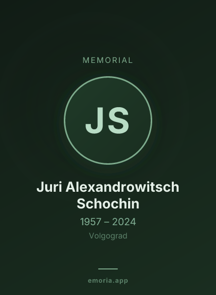 Memorial portrait of Juri Alexandrowitsch Schochin