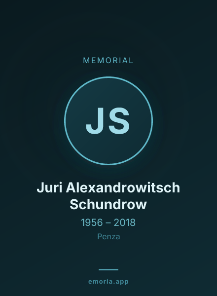 Memorial portrait of Juri Alexandrowitsch Schundrow