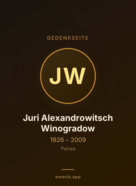 Gedenkportrait von Juri Alexandrowitsch Winogradow