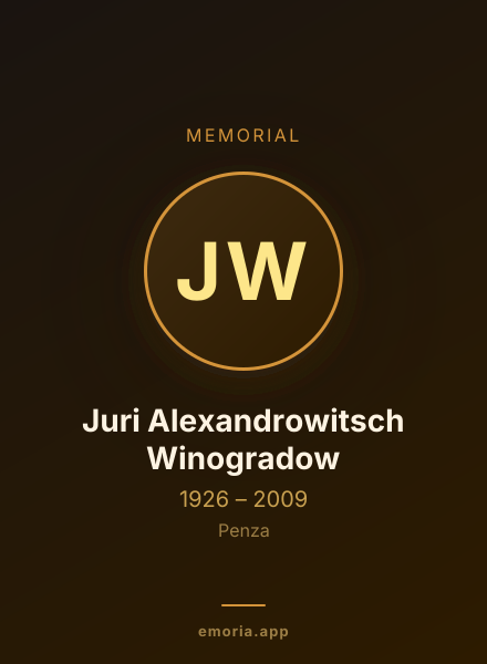 Memorial portrait of Juri Alexandrowitsch Winogradow