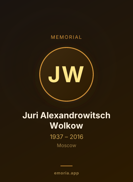 Memorial portrait of Juri Alexandrowitsch Wolkow