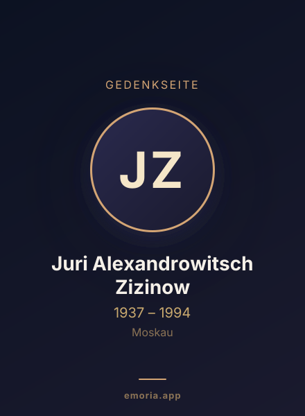 Gedenkportrait von Juri Alexandrowitsch Zizinow