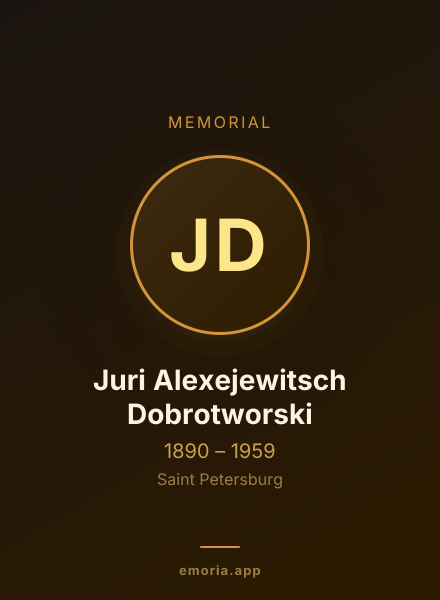 Memorial portrait of Juri Alexejewitsch Dobrotworski