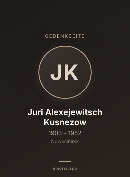 Gedenkportrait von Juri Alexejewitsch Kusnezow