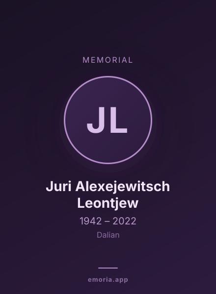 Memorial portrait of Juri Alexejewitsch Leontjew