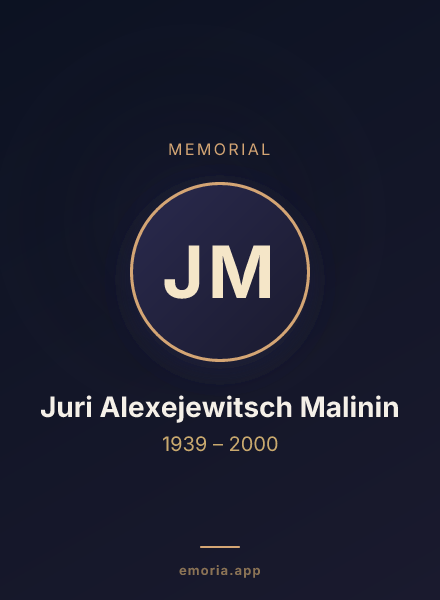 Memorial portrait of Juri Alexejewitsch Malinin