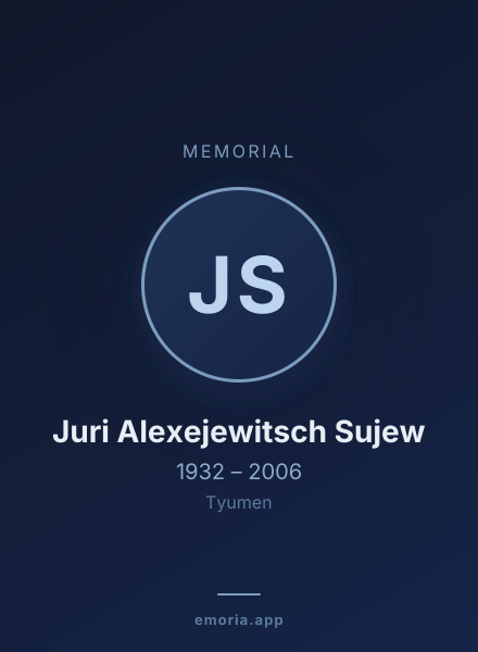Memorial portrait of Juri Alexejewitsch Sujew