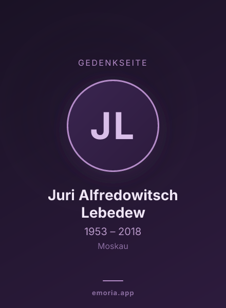 Gedenkportrait von Juri Alfredowitsch Lebedew