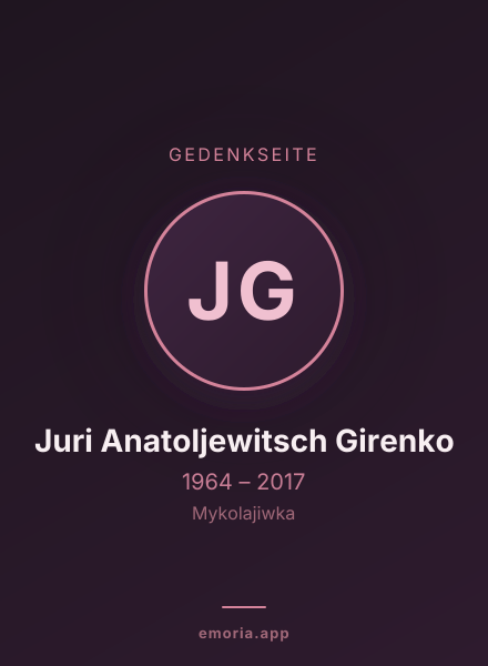 Gedenkportrait von Juri Anatoljewitsch Girenko