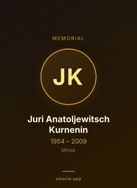 Memorial portrait of Juri Anatoljewitsch Kurnenin