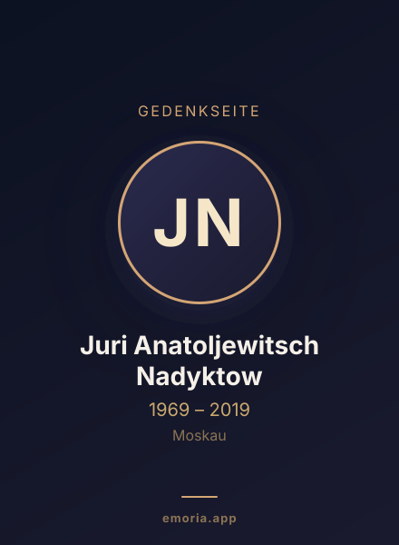 Gedenkportrait von Juri Anatoljewitsch Nadyktow