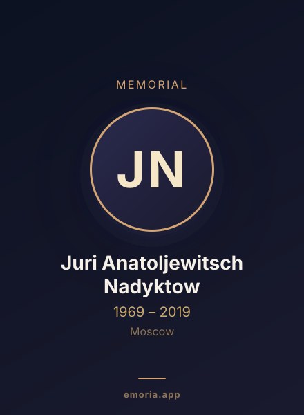Memorial portrait of Juri Anatoljewitsch Nadyktow