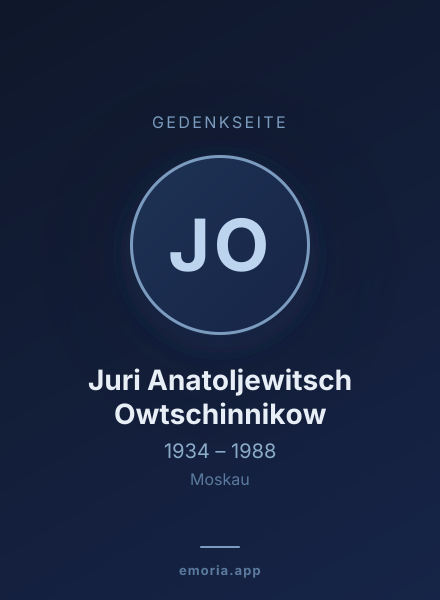 Gedenkportrait von Juri Anatoljewitsch Owtschinnikow
