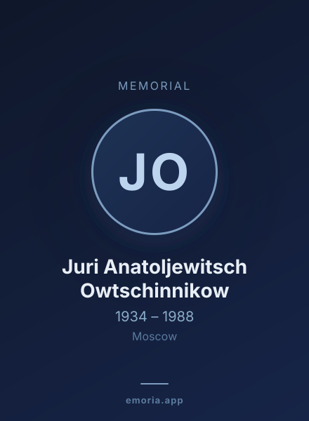 Memorial portrait of Juri Anatoljewitsch Owtschinnikow