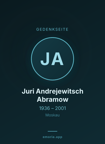 Gedenkportrait von Juri Andrejewitsch Abramow