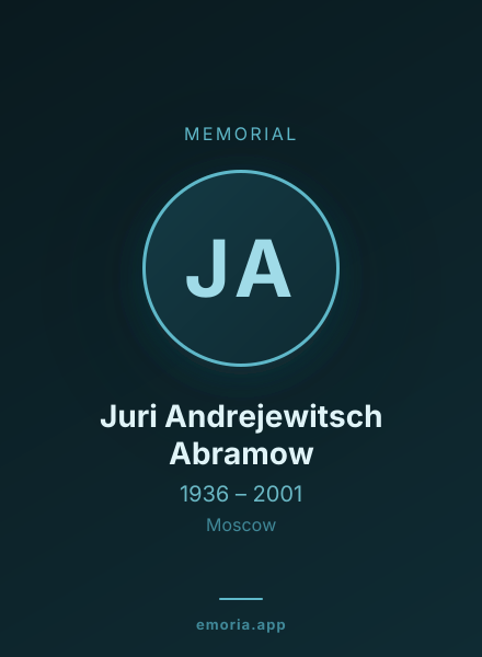 Memorial portrait of Juri Andrejewitsch Abramow