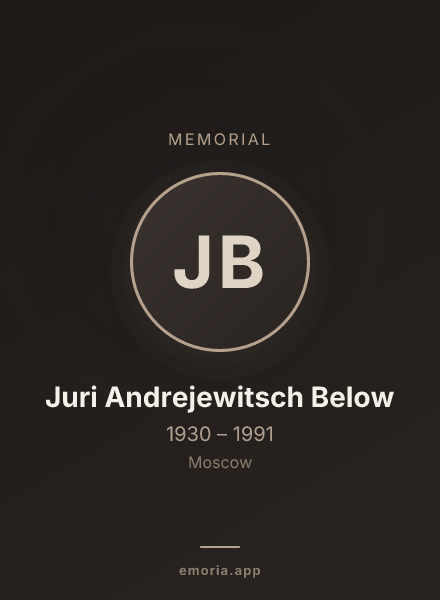 Memorial portrait of Juri Andrejewitsch Below