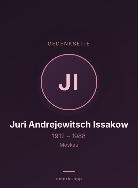Gedenkportrait von Juri Andrejewitsch Issakow