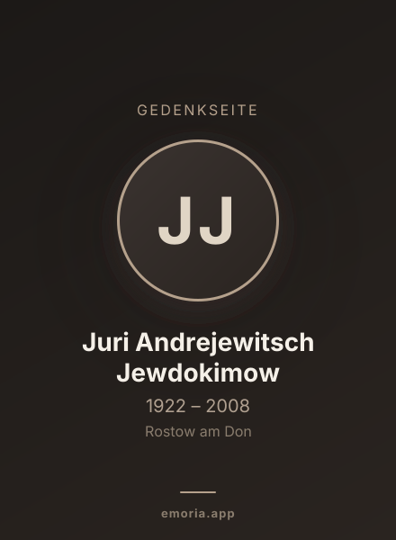 Gedenkportrait von Juri Andrejewitsch Jewdokimow
