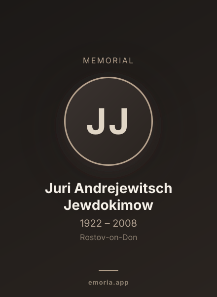 Memorial portrait of Juri Andrejewitsch Jewdokimow