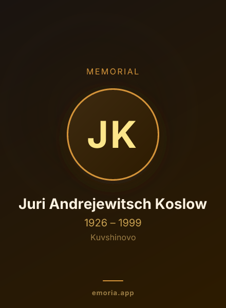Memorial portrait of Juri Andrejewitsch Koslow