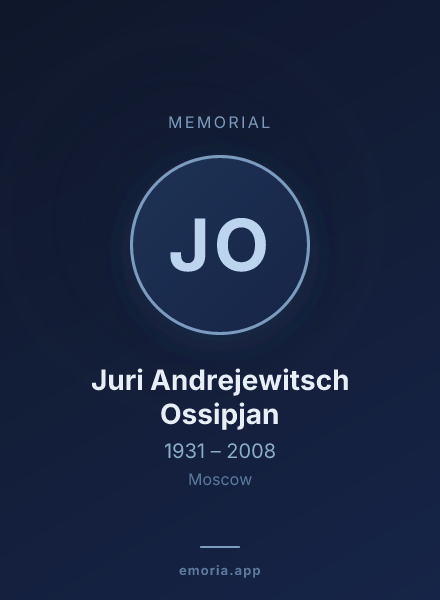 Memorial portrait of Juri Andrejewitsch Ossipjan
