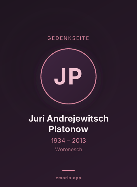 Gedenkportrait von Juri Andrejewitsch Platonow