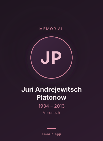Memorial portrait of Juri Andrejewitsch Platonow