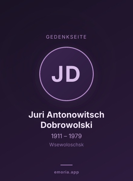 Gedenkportrait von Juri Antonowitsch Dobrowolski