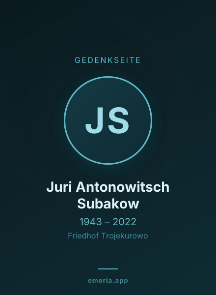Gedenkportrait von Juri Antonowitsch Subakow