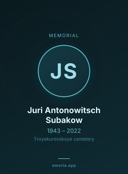 Memorial portrait of Juri Antonowitsch Subakow