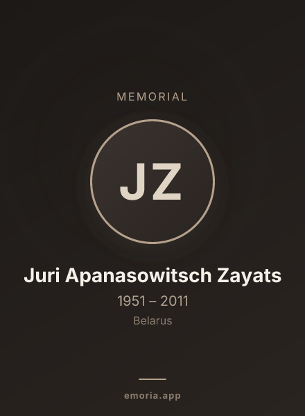 Memorial portrait of Juri Apanasowitsch Zayats