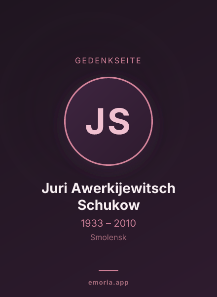 Gedenkportrait von Juri Awerkijewitsch Schukow