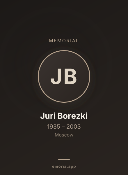 Memorial portrait of Juri Borezki