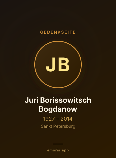 Gedenkportrait von Juri Borissowitsch Bogdanow