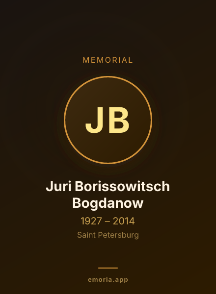 Memorial portrait of Juri Borissowitsch Bogdanow