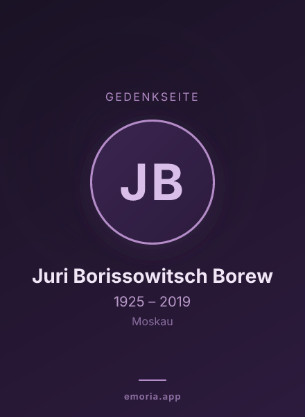 Gedenkportrait von Juri Borissowitsch Borew
