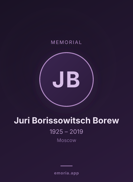 Memorial portrait of Juri Borissowitsch Borew