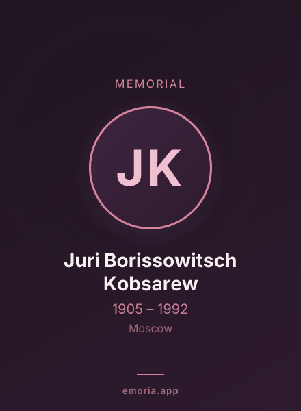 Memorial portrait of Juri Borissowitsch Kobsarew