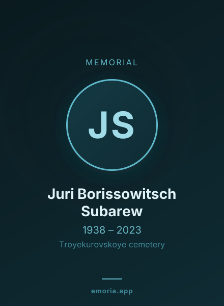 Memorial portrait of Juri Borissowitsch Subarew