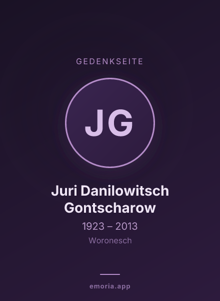 Gedenkportrait von Juri Danilowitsch Gontscharow