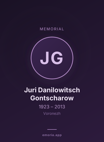 Memorial portrait of Juri Danilowitsch Gontscharow