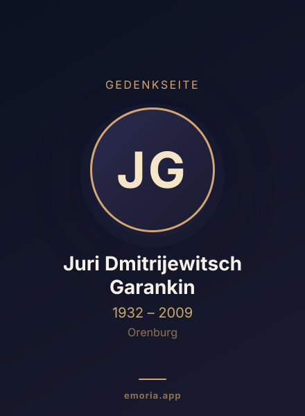 Gedenkportrait von Juri Dmitrijewitsch Garankin