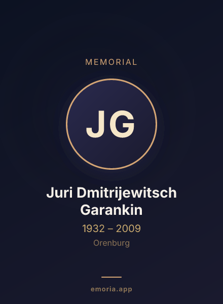 Memorial portrait of Juri Dmitrijewitsch Garankin