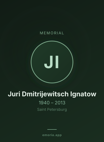 Memorial portrait of Juri Dmitrijewitsch Ignatow