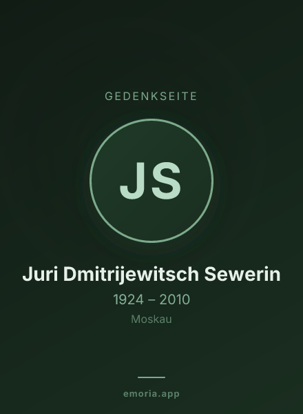 Gedenkportrait von Juri Dmitrijewitsch Sewerin
