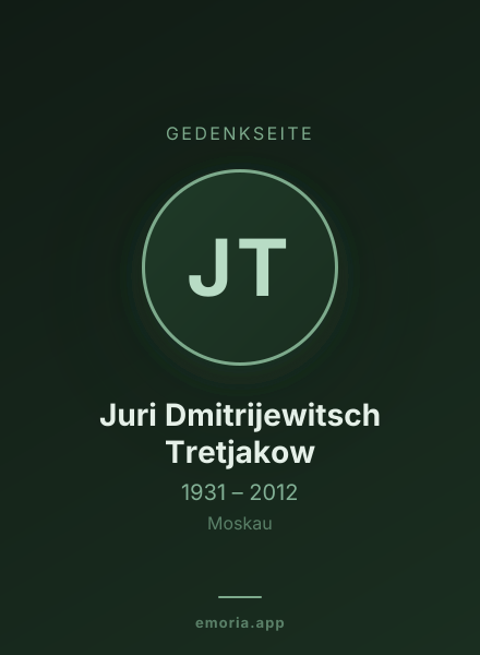 Gedenkportrait von Juri Dmitrijewitsch Tretjakow