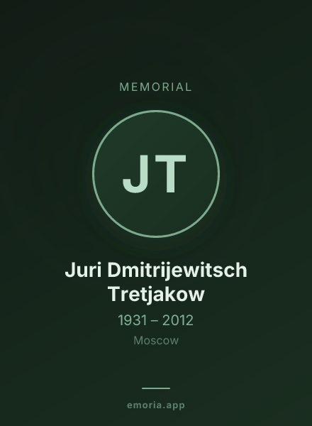 Memorial portrait of Juri Dmitrijewitsch Tretjakow