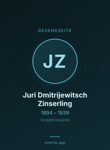 Gedenkportrait von Juri Dmitrijewitsch Zinserling
